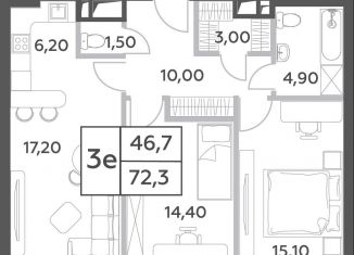 Продаю 3-комнатную квартиру, 72.3 м2, Москва, проспект Генерала Дорохова, вл1к3, метро Ломоносовский проспект