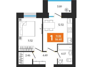 Продаю 1-ком. квартиру, 36.6 м2, Октябрьский, улица Островского