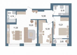 Продажа трехкомнатной квартиры, 78.7 м2, Уфа, улица Пархоменко, 156Ж