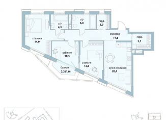 Продам 3-комнатную квартиру, 93.1 м2, Москва, район Лефортово