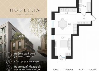 Продается квартира студия, 43.2 м2, Новосибирская область