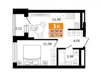 Продажа 1-комнатной квартиры, 35.8 м2, Екатеринбург, метро Чкаловская