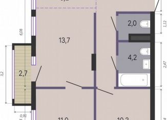 Продается 2-комнатная квартира, 57 м2, Екатеринбург, Трамвайный переулок, 6, метро Динамо