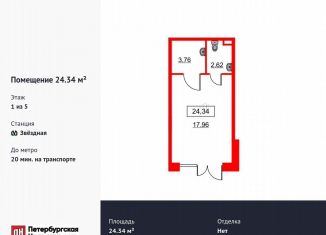 Продам помещение свободного назначения, 24.34 м2, Санкт-Петербург, муниципальный округ Пулковский Меридиан, Пулковское шоссе, 103В