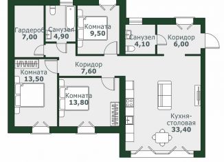 Продам трехкомнатную квартиру, 102 м2, посёлок Западный, Спортивная улица, 3