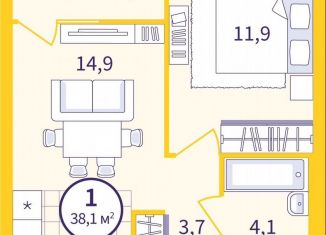 Продается 1-ком. квартира, 36.3 м2, Екатеринбург, Проходной переулок, 1А, метро Уральская