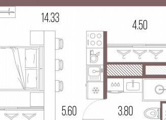 Квартира на продажу студия, 28.2 м2, Санкт-Петербург, муниципальный округ Гавань