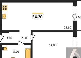 1-комнатная квартира на продажу, 54.2 м2, Новосибирск, метро Заельцовская, улица Аэропорт, 88