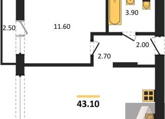 1-ком. квартира на продажу, 43.1 м2, Новосибирск, улица Аэропорт, 88, метро Заельцовская