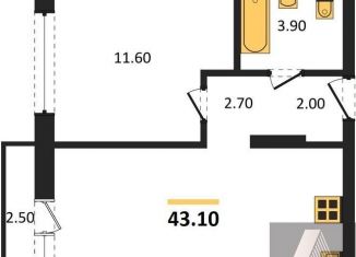 Продажа однокомнатной квартиры, 43.1 м2, Новосибирск, метро Заельцовская, улица Аэропорт, 88