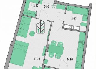 Продаю 1-ком. квартиру, 48.8 м2, Нижний Новгород, проспект Гагарина, 144, метро Двигатель Революции