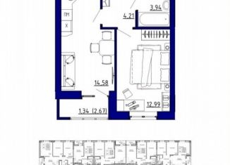 Продается однокомнатная квартира, 35.3 м2, Аксай