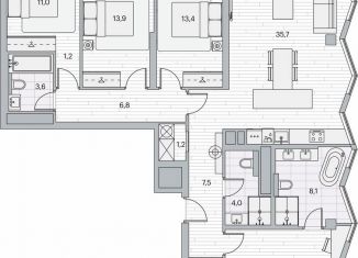 4-комнатная квартира на продажу, 125 м2, Москва, Береговой проезд, 2, ЖК Береговой-2