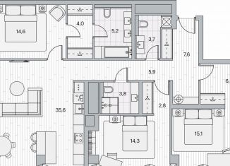 Продажа 3-ком. квартиры, 117.5 м2, Москва, Береговой проезд, 2, ЖК Береговой-2