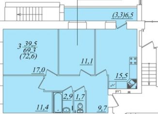 Продам 3-ком. квартиру, 65 м2, Вологда, Ленинградская улица, 108