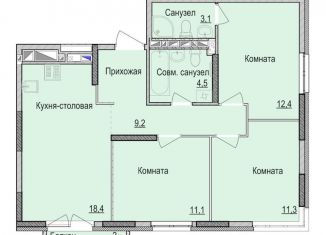 Продажа трехкомнатной квартиры, 70 м2, Ижевск, жилой район Культбаза