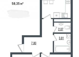 Продается 2-комнатная квартира, 62 м2, Краснодар, улица Красных Партизан, 4/15, ЖК Сограт