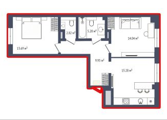 Продажа 3-комнатной квартиры, 55.8 м2, деревня Патрушева, улица Фёдора Достоевского, 18