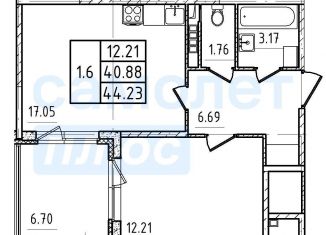 Продам 1-комнатную квартиру, 40.9 м2, Санкт-Петербург, улица Ивана Куликова, ЖК Солнечный Город. Резиденции