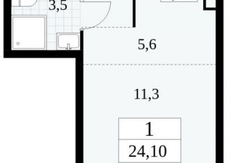 Продается квартира студия, 24.1 м2, поселение Сосенское, ЖК Прокшино, жилой комплекс Прокшино, 5.1.3