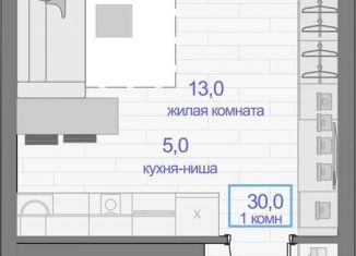 Продам однокомнатную квартиру, 30 м2, Красноярск, Кировский район