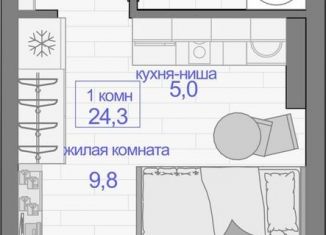 Продаю однокомнатную квартиру, 24.3 м2, Красноярский край