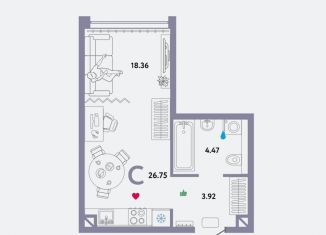 Продаю квартиру студию, 26.8 м2, Москва, проспект Лихачёва, 20, ЖК Нагатино Ай-Ленд