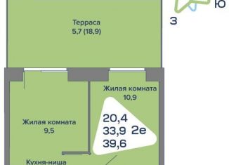 Продаю 2-комнатную квартиру, 39.6 м2, Пермский край