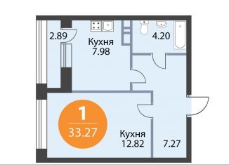 Продается однокомнатная квартира, 33.3 м2, деревня Скотное, Рождественская улица, 2, ЖК Ёлки Вилладж