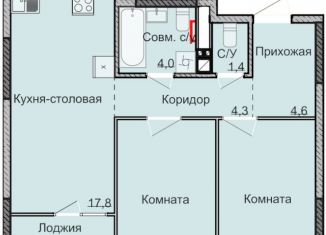 Продается 2-ком. квартира, 52.3 м2, Ижевск, Ленинский район