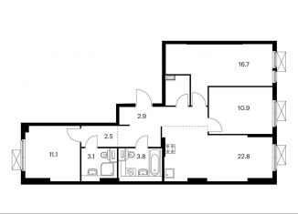 Продаю 3-ком. квартиру, 80 м2, Котельники, ЖК Белая Дача Парк