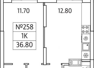 Продаю 1-комнатную квартиру, 36.8 м2, деревня Сапроново, ЖК Видный Берег 2, жилой комплекс Видный Берег 2, к1/3