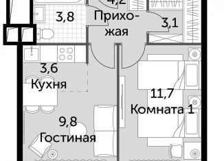 Продается 2-ком. квартира, 36.1 м2, Москва, жилой комплекс Движение Тушино, к1-2, ЖК Движение Тушино