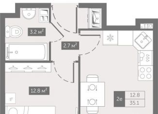 Продается однокомнатная квартира, 35.1 м2, Санкт-Петербург, метро Улица Дыбенко