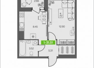 Продаю 1-ком. квартиру, 31.5 м2, Архангельск, Соломбальский округ