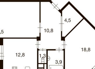 Продажа двухкомнатной квартиры, 72.6 м2, деревня Ивановское, улица Семёна Гордого, 12