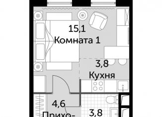 Продаю 1-комнатную квартиру, 27.3 м2, Москва, жилой комплекс Движение Тушино, к1-2, ЖК Движение Тушино