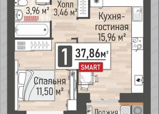 Продам однокомнатную квартиру, 37.9 м2, Рязанская область