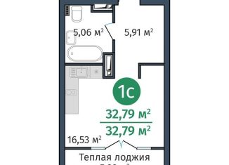 Продажа однокомнатной квартиры, 32.8 м2, Тюмень, ЖК ДОК, Краснооктябрьская улица, 8