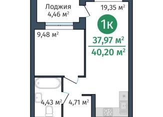 Продаю 1-комнатную квартиру, 38 м2, Тюмень, Краснооктябрьская улица, 8