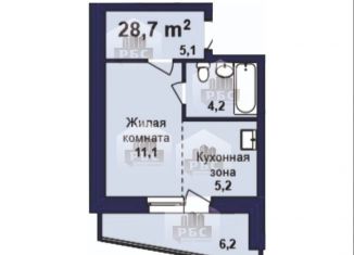 Квартира на продажу студия, 28.7 м2, село Чигири, улица Воронкова, 9