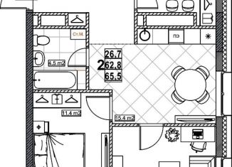 Продаю двухкомнатную квартиру, 65.5 м2, Нижний Новгород, метро Горьковская, площадь Минина и Пожарского