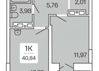 Продажа однокомнатной квартиры, 40.8 м2, Новосибирск, Ипподромская улица, 12, метро Октябрьская