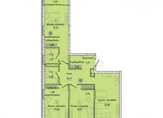 3-ком. квартира на продажу, 117.7 м2, Екатеринбург, ЖК Клевер Парк, Машинная улица, 1Г