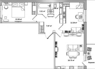 Сдаю в аренду 2-ком. квартиру, 58.3 м2, поселок Бугры, Гаражный проезд, 23к3