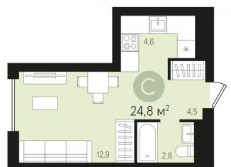 Продам 1-комнатную квартиру, 24.8 м2, деревня Сапроново, ЖК Первый Квартал, жилой комплекс Первый Квартал, 4