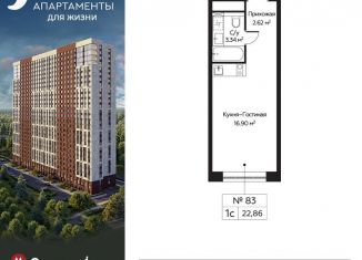 Квартира на продажу студия, 22.9 м2, Москва, район Митино, Пятницкое шоссе, 58