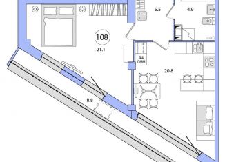 Продажа 1-комнатной квартиры, 61.1 м2, Санкт-Петербург, улица Одоевского, 17, метро Василеостровская