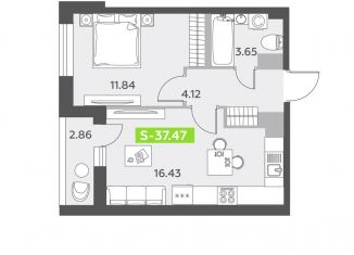 Продажа 1-комнатной квартиры, 37.5 м2, Санкт-Петербург