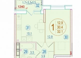 1-ком. квартира на продажу, 32.1 м2, Ростов-на-Дону, ЖК Западная Резиденция, жилой комплекс Западная Резиденция, лит9